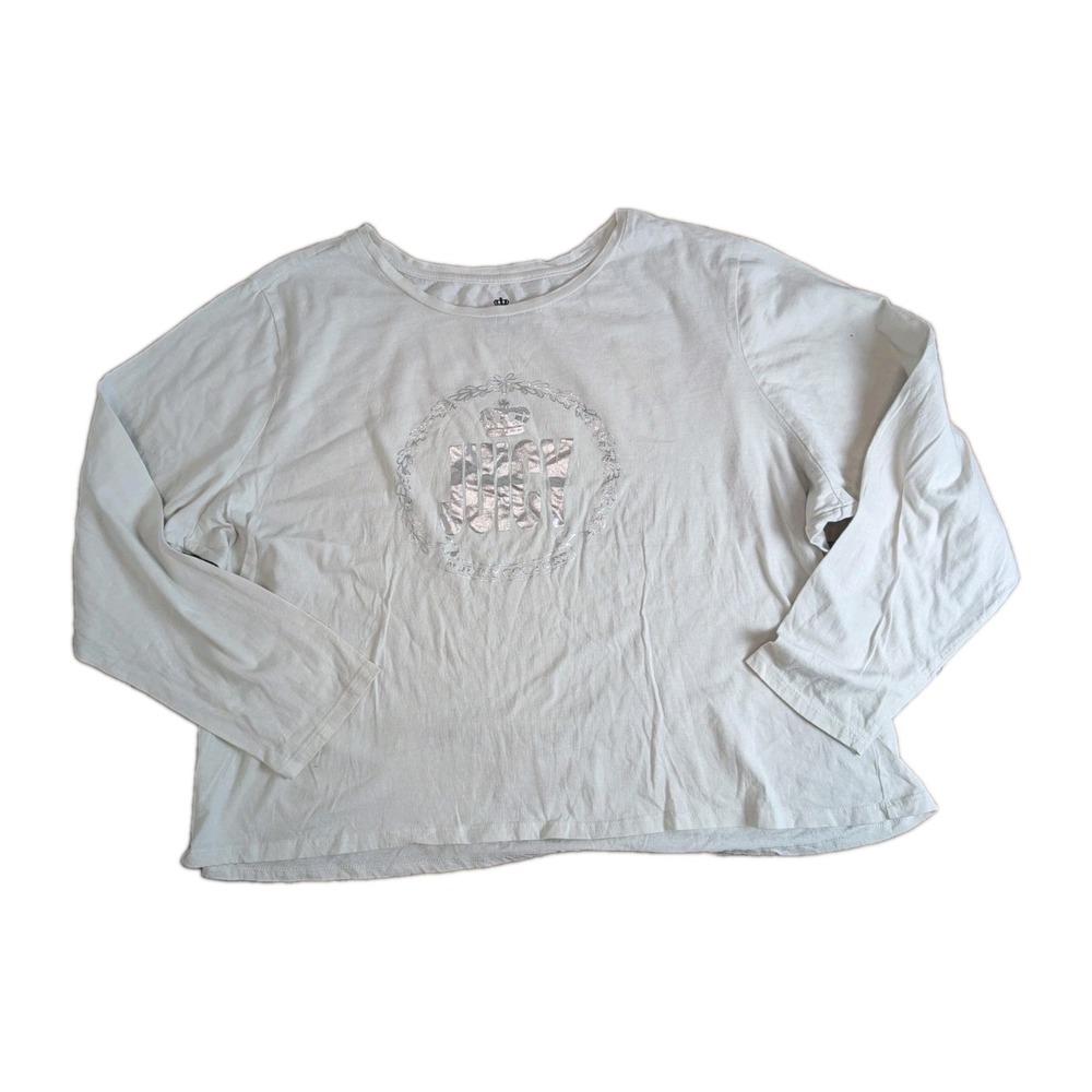 Juicy by Juicy Couture Women's 3X White Silver Foil Logo Graphic T-Shirt Plus...